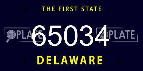 65034 Delaware License Plate