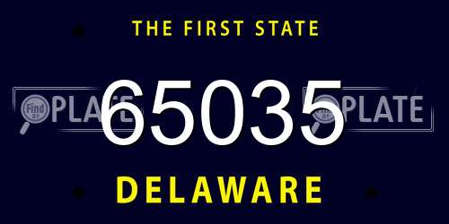 65035 Delaware License Plate