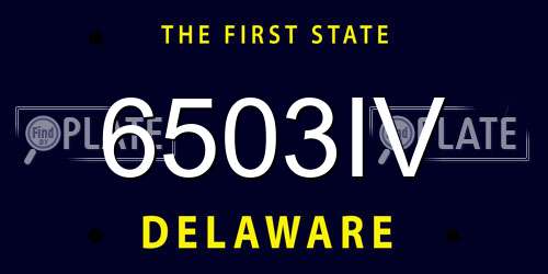 6503IV Delaware License Plate