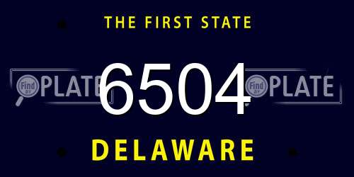 6504 Delaware License Plate