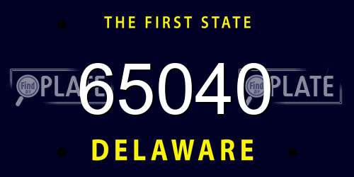 65040 Delaware License Plate