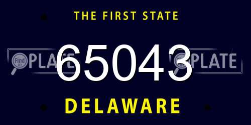 65043 Delaware License Plate