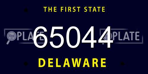 65044 Delaware License Plate