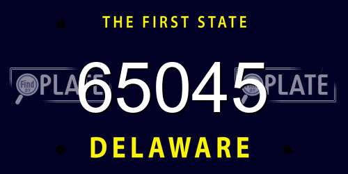 65045 Delaware License Plate