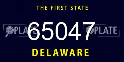 65047 Delaware License Plate