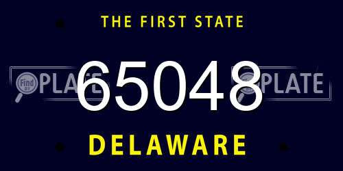 65048 Delaware License Plate