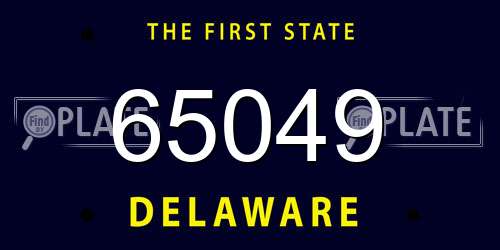 65049 Delaware License Plate