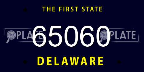 65060 Delaware License Plate