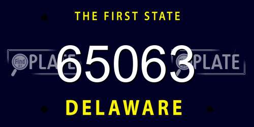 65063 Delaware License Plate