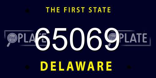 65069 Delaware License Plate