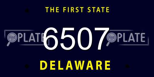 6507 Delaware License Plate