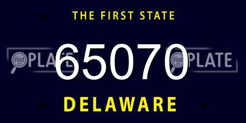 65070 Delaware License Plate