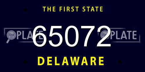 65072 Delaware License Plate