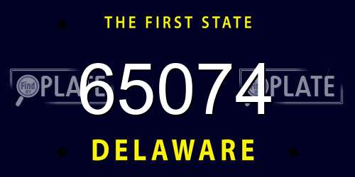 65074 Delaware License Plate