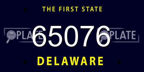 65076 Delaware License Plate