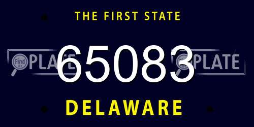 65083 Delaware License Plate