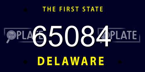65084 Delaware License Plate