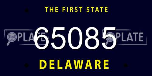 65085 Delaware License Plate