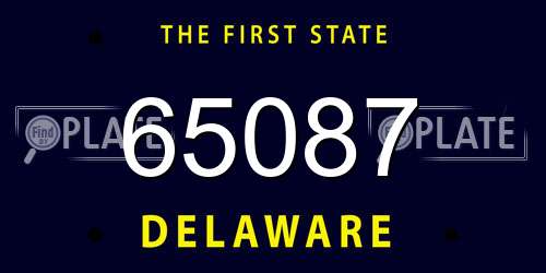 65087 Delaware License Plate