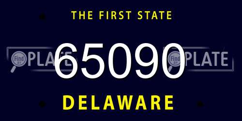 65090 Delaware License Plate