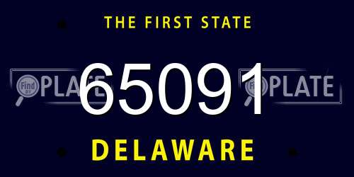 65091 Delaware License Plate