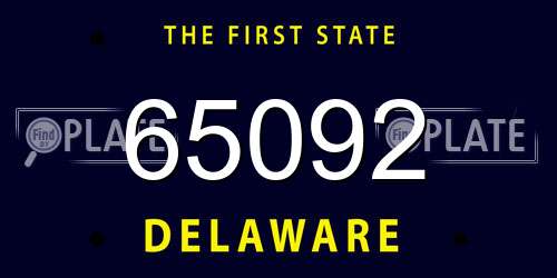 65092 Delaware License Plate
