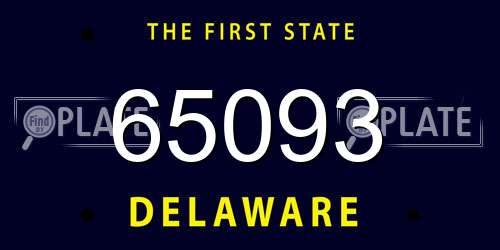 65093 Delaware License Plate