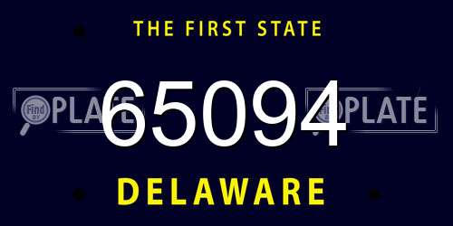 65094 Delaware License Plate