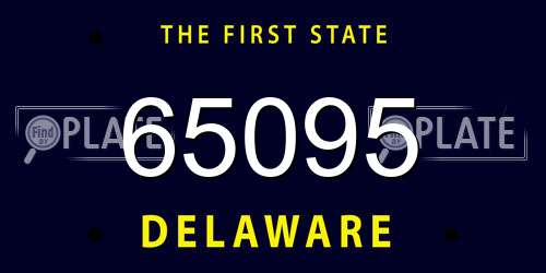65095 Delaware License Plate