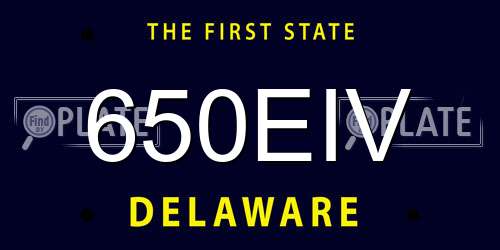 650EIV Delaware License Plate