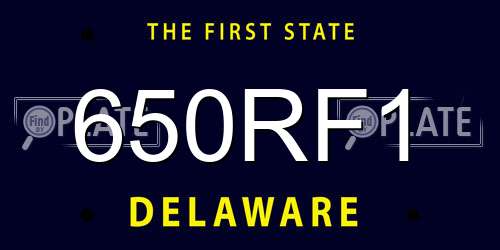 650RF1 Delaware License Plate