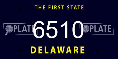 6510 Delaware License Plate