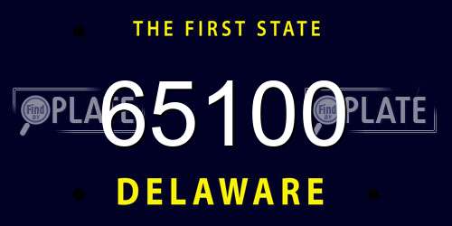 65100 Delaware License Plate