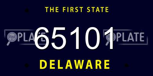 65101 Delaware License Plate