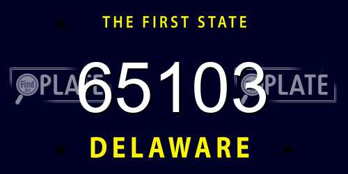 65103 Delaware License Plate
