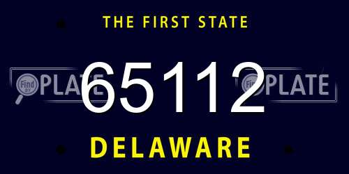 65112 Delaware License Plate
