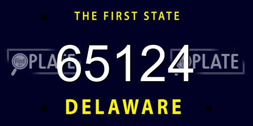 65124 Delaware License Plate