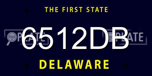 6512DB Delaware License Plate