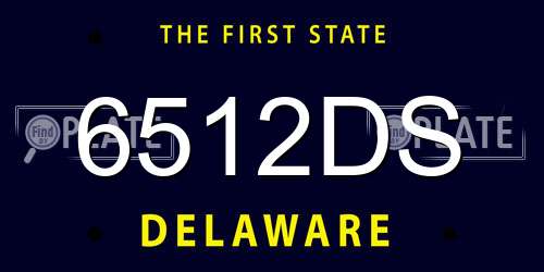 6512DS Delaware License Plate