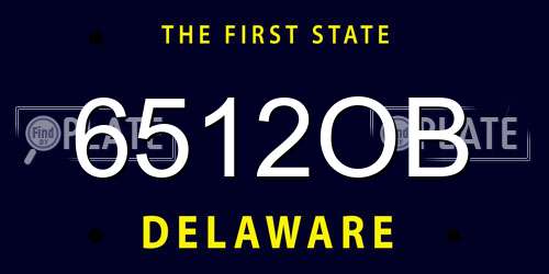 6512OB Delaware License Plate