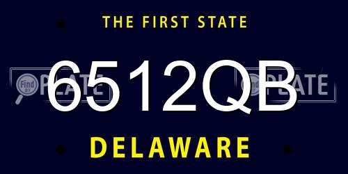 6512QB Delaware License Plate