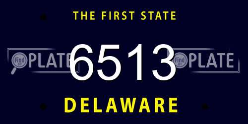 6513 Delaware License Plate