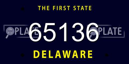 65136 Delaware License Plate
