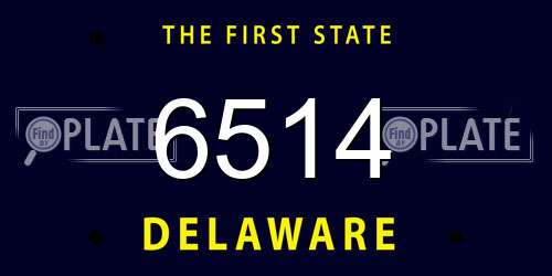 6514 Delaware License Plate
