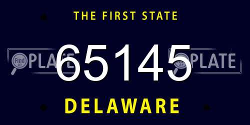 65145 Delaware License Plate