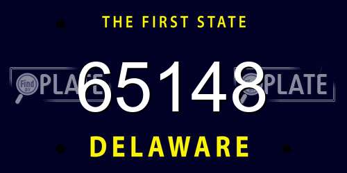 65148 Delaware License Plate