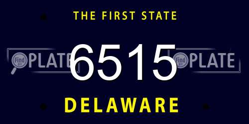 6515 Delaware License Plate