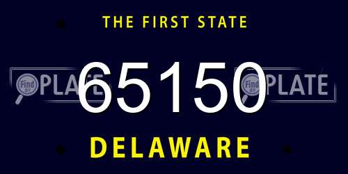 65150 Delaware License Plate