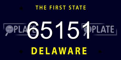 65151 Delaware License Plate