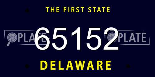 65152 Delaware License Plate